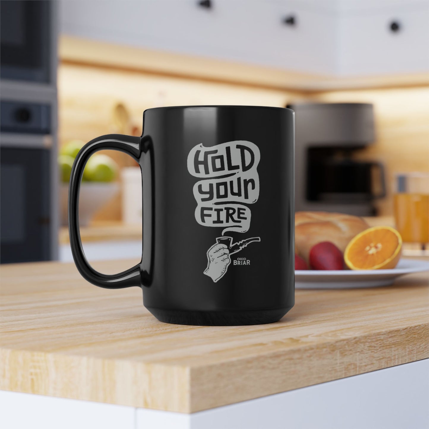 Hold Your Fire Black Coffee Mug - 15oz Ceramic